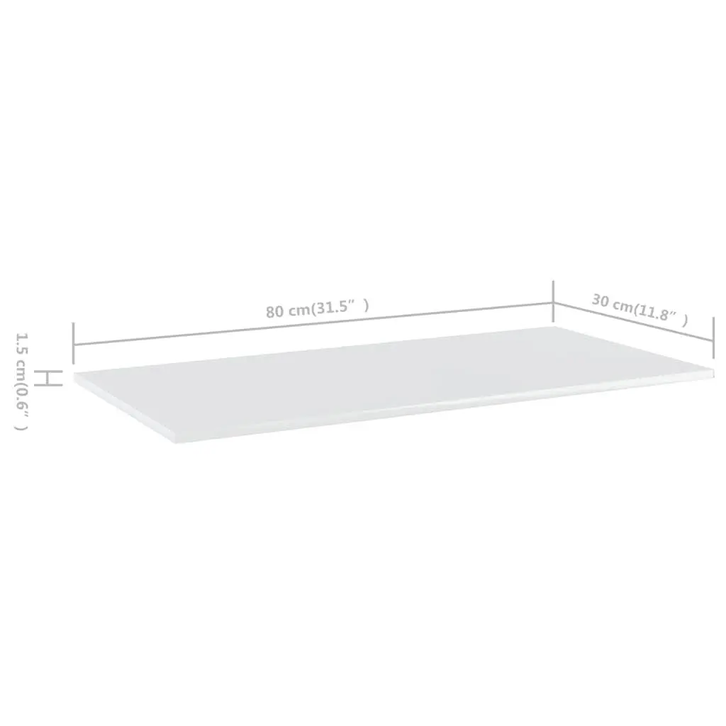 Floating Shelf Boards 80 x 30 cm White Wall Mounted Storage Display Shelving Unit 4 Pack