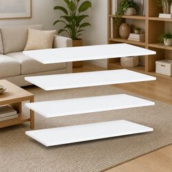 Elevate Your Space with 4 Pcs Floating Shelf Boards in White