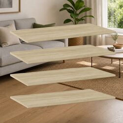 Enhance Your Space with 4 Brown Bookshelf Boards, 80x40 cm