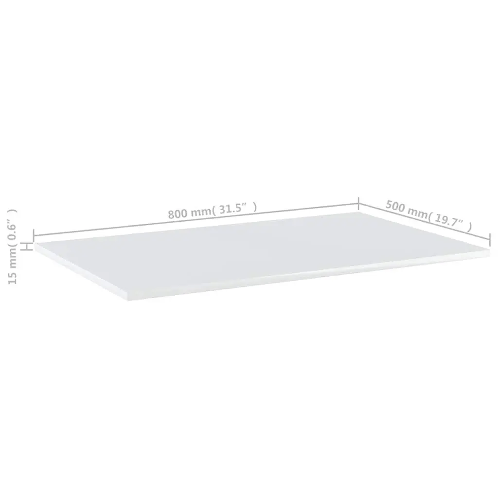 Floating Shelves Boards 80 x 50 cm White Wall Mounted Storage Display Organizer 4 Pcs