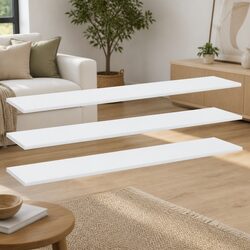 Floating Bookshelf Boards 4 Pack White Wall Mount Storage Shelves Display