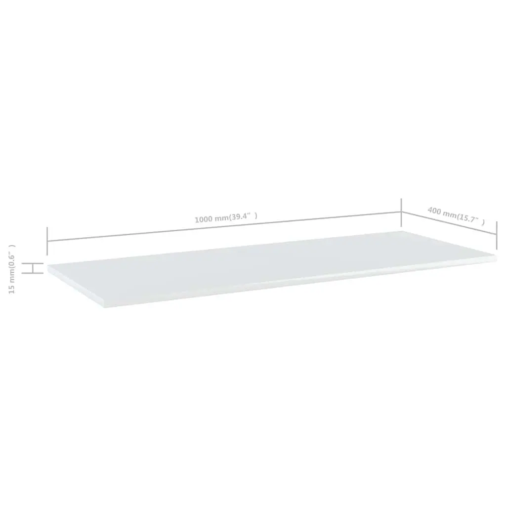 Floating Shelf Boards 100 x 40 cm White Wall Mount Storage Display Panels 4 Pack