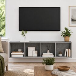 Enhance Your Living Space with This Grey Wall-mounted TV Cabinet
