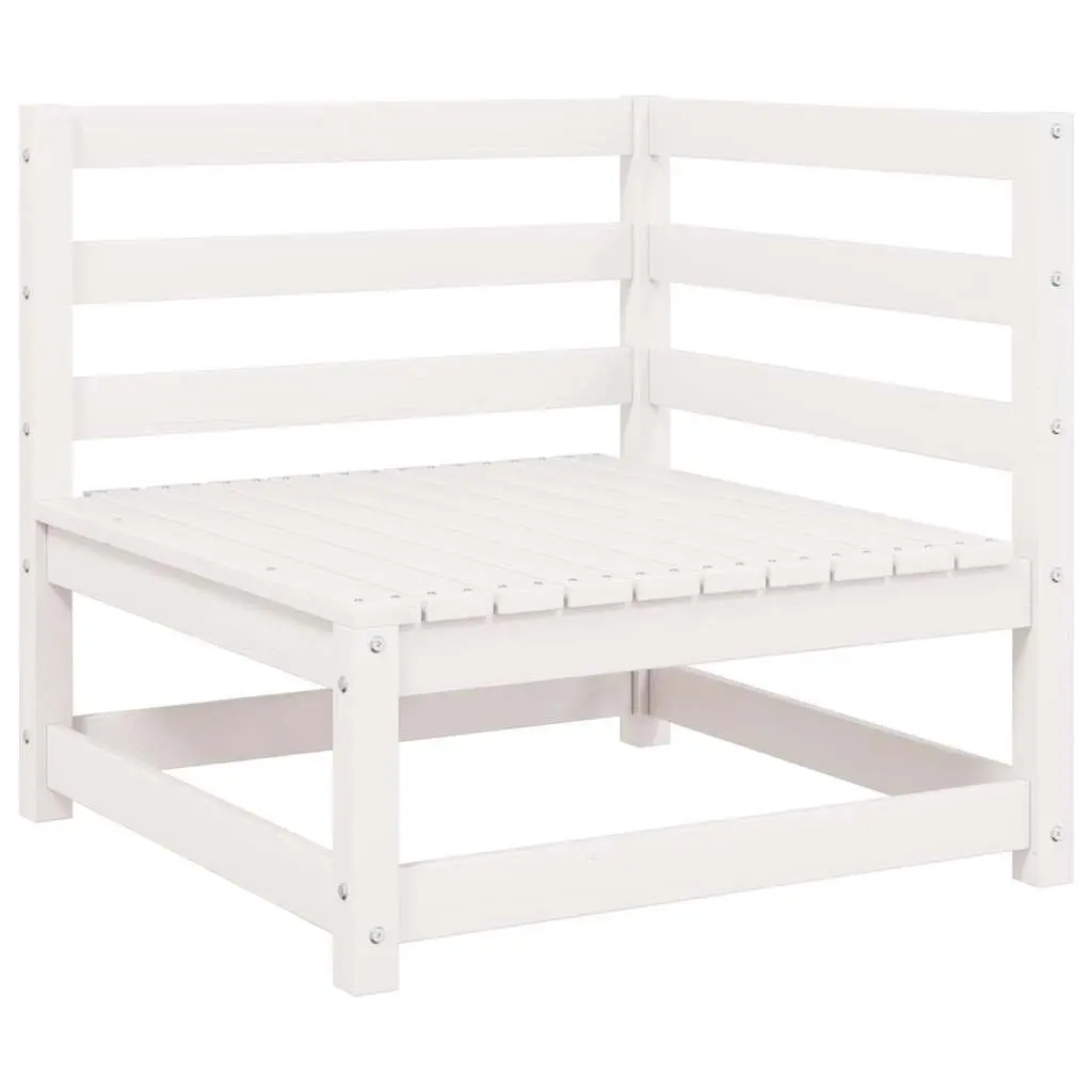 Outdoor Corner Sofa 2 Piece Set White Garden Patio Modular Sectional Seating