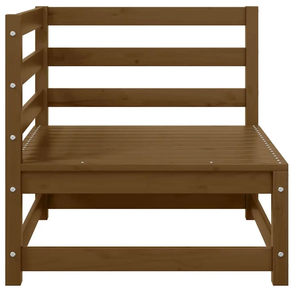 Outdoor Sectional Sofa 3 Piece Garden Lounge Set Brown Pinewood Modular Patio