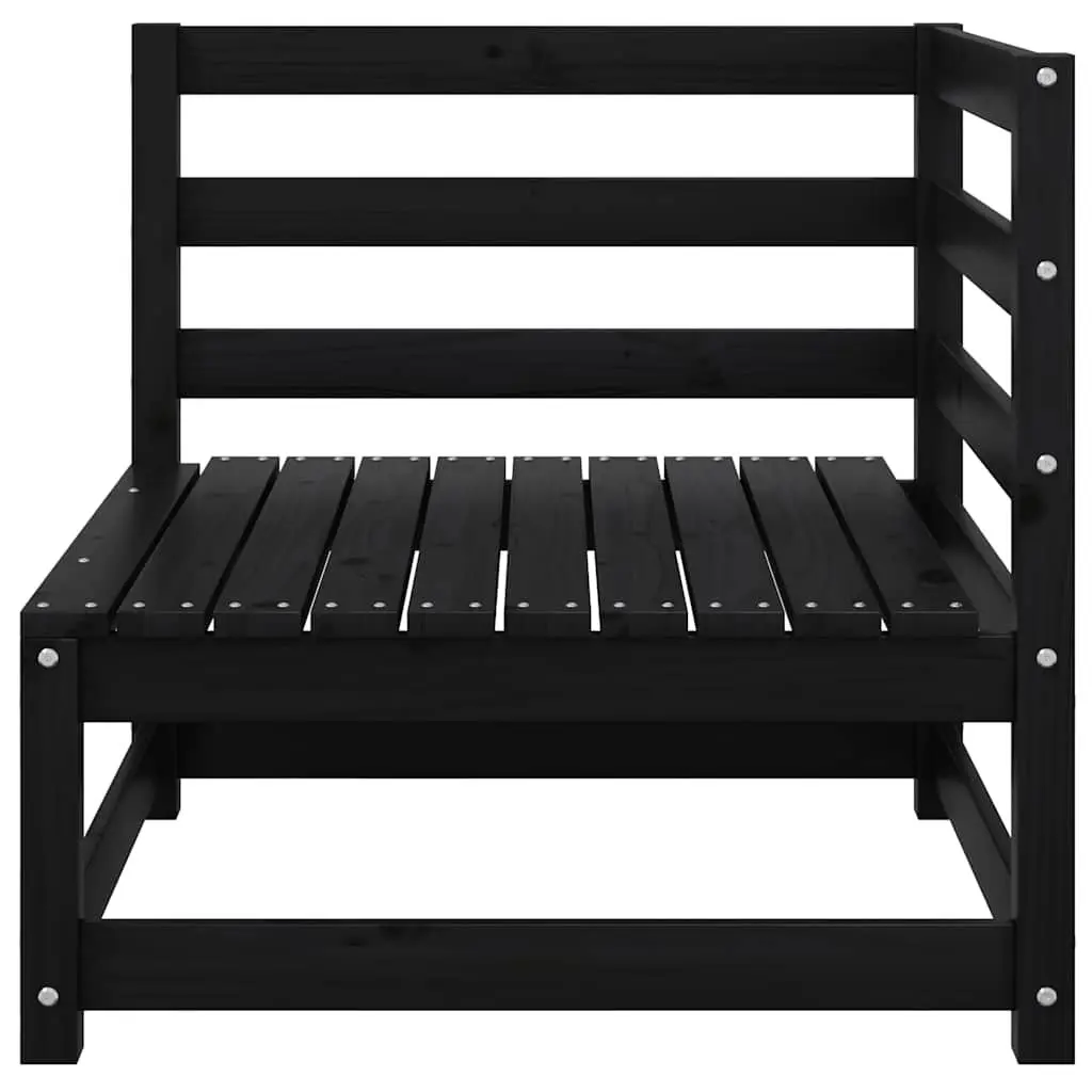 Garden 2-Seater Sofa Solid Pinewood with Cushions Black
