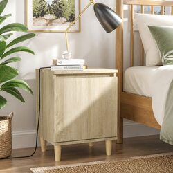 Stylish Sonoma Oak Nightstand with Reversible Door 40x30x50cm
