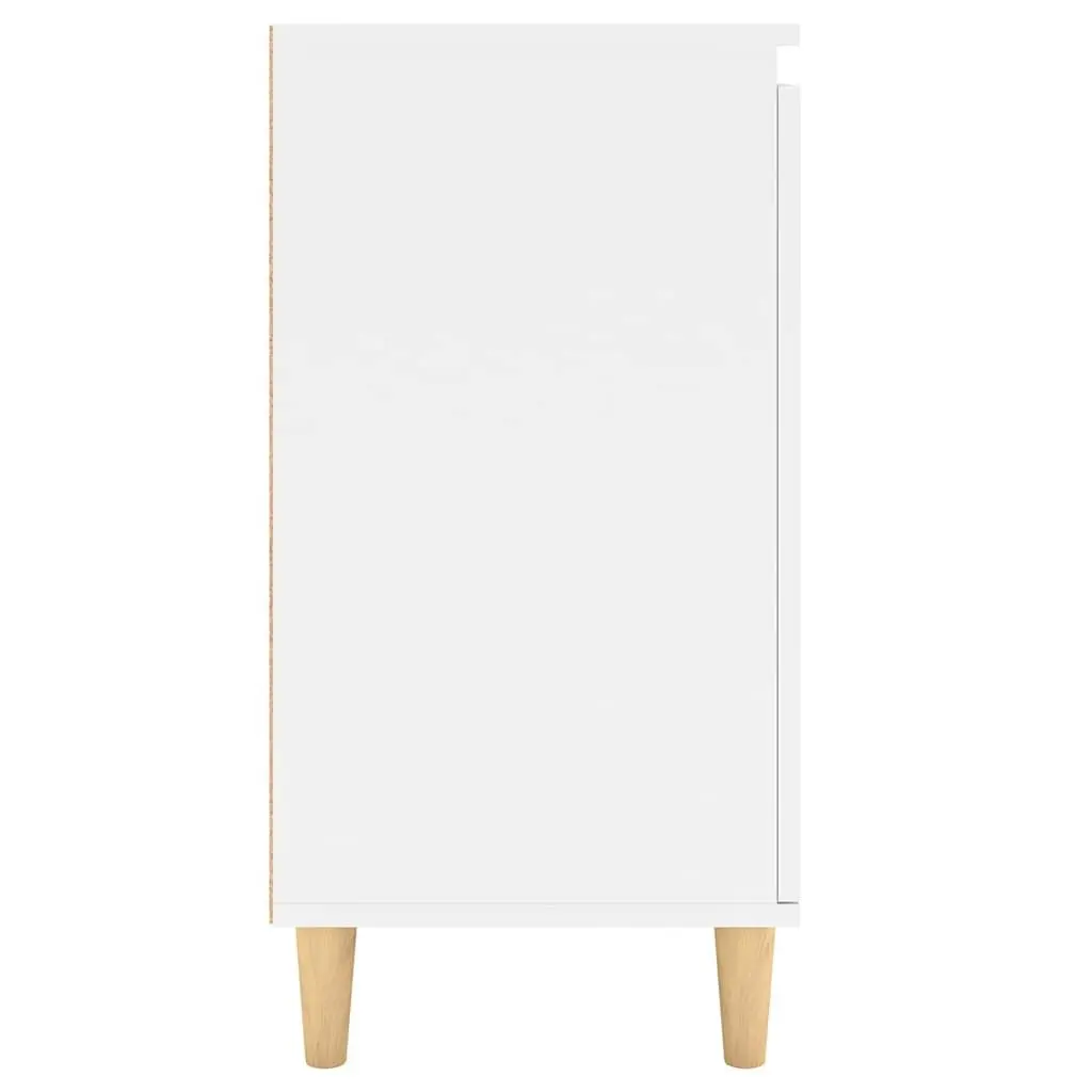 Sideboard White 60x35x70cm Engineered Wood Storage Cabinet with Wood Legs