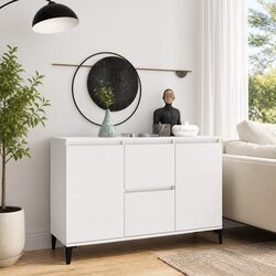 White Storage Sideboard Cabinet for Enhanced Living Spaces
