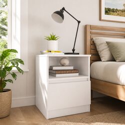Modern White Nightstand for a Streamlined Bedroom