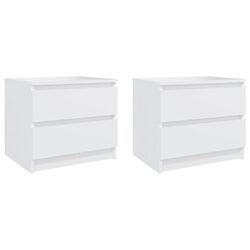Enhance Your Bedroom with Stylish White Nightstands - 2 pcs