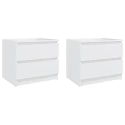 Enhance Your Bedroom with Stylish White Nightstands - 2 pcs