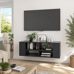 Grey Wall-Mounted TV Cabinet for a Spacious Look