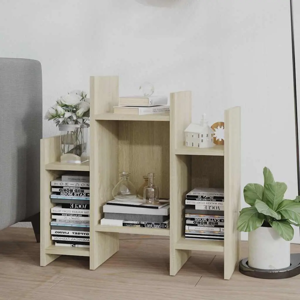 Side Cabinet 60cm Brown 6 Shelf Storage Buffet Sofa Table Engineered Wood