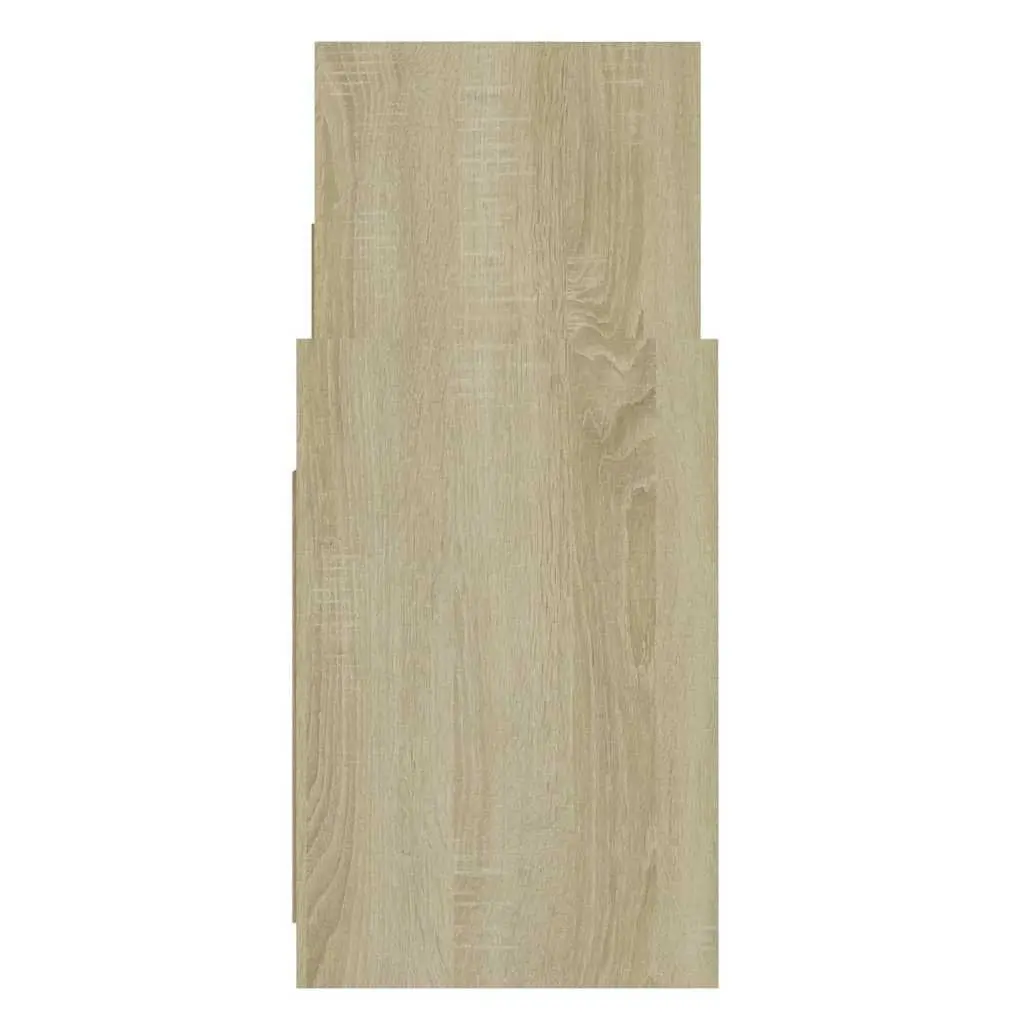 Side Cabinet Storage Unit 60cm Brown Sonoma Oak White Engineered Wood 6 Shelves