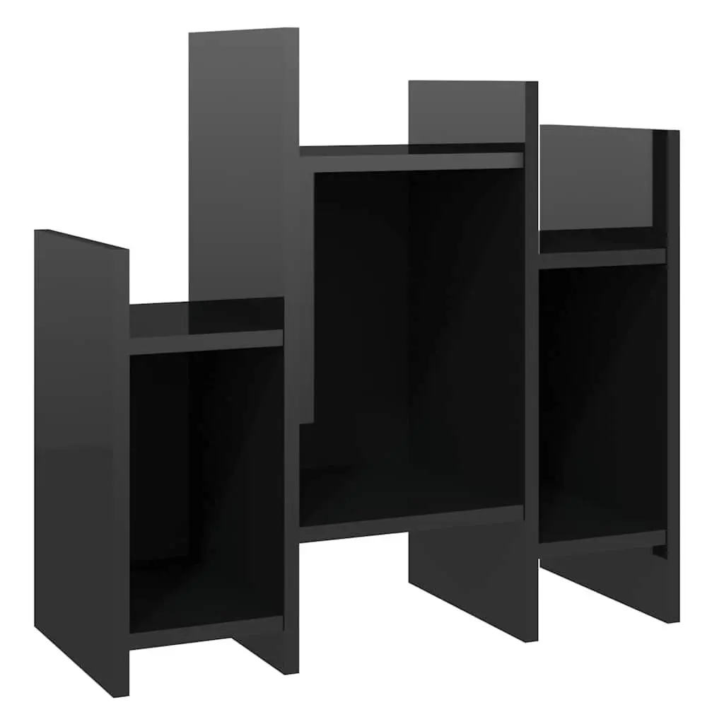 Side Cabinet High Gloss Black 6 Shelves Storage Shelving Unit Furniture Sofa Table