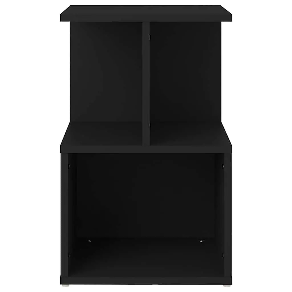 Bedside Cabinets 2 pcs Black 35x35x55 cm Engineered Wood Open Compartment Storage