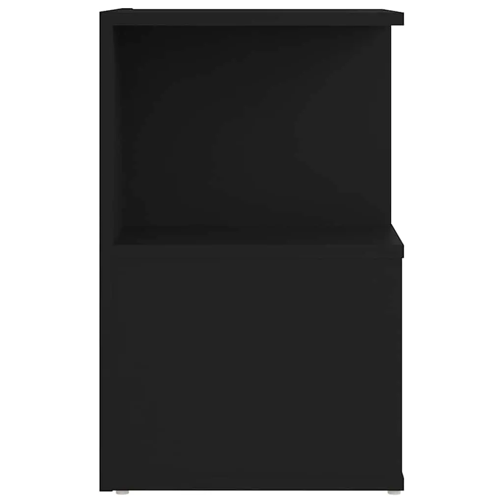 Bedside Cabinets 2 pcs Black 35x35x55 cm Engineered Wood Open Compartment Storage