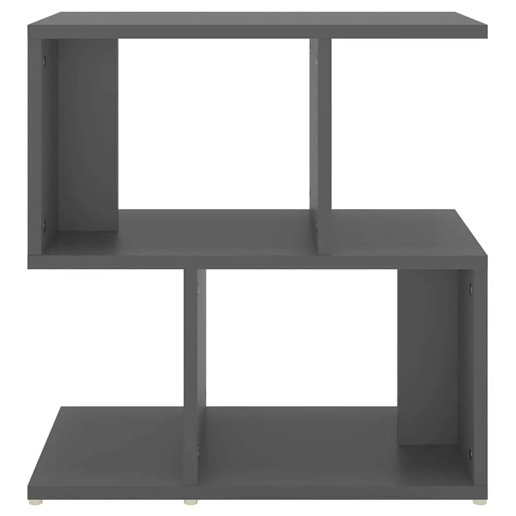 Bedside Cabinet Set 2 pcs Grey Open Compartments Storage Nightstand Furniture