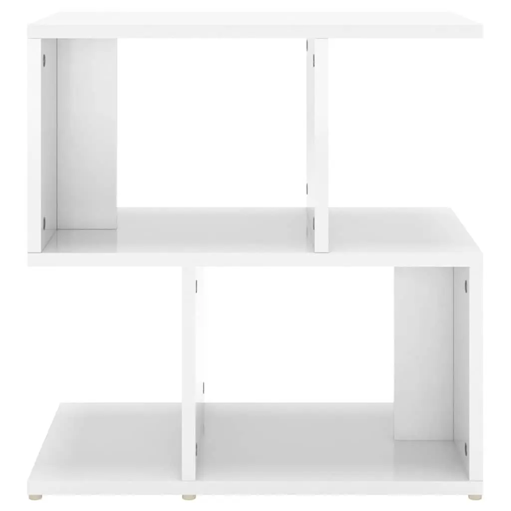 Bedside Cabinet Set 2 pcs White High Gloss Open Compartments Sturdy Top Surface