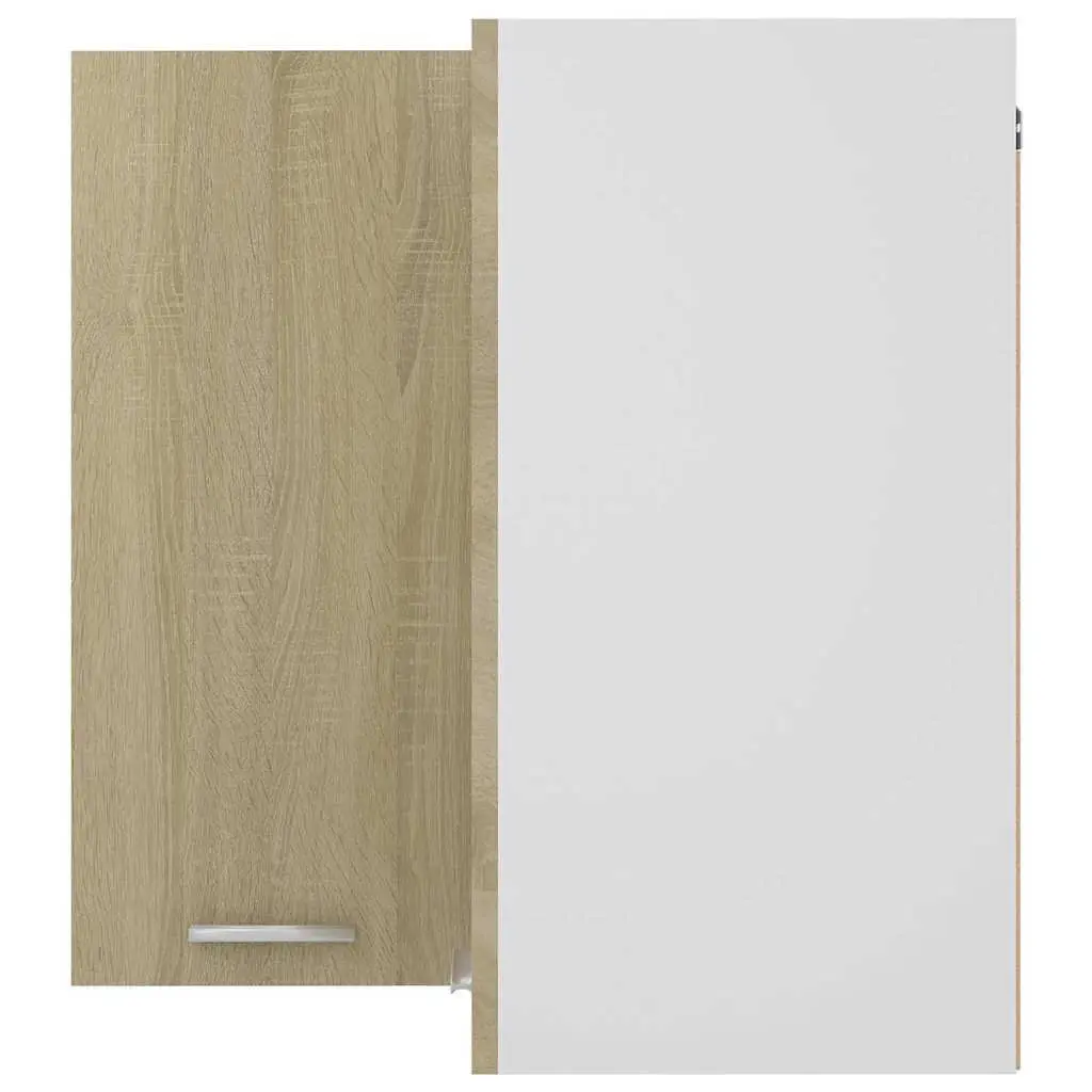Hanging Corner Kitchen Cabinet 57cm Brown Two Shelves Doors