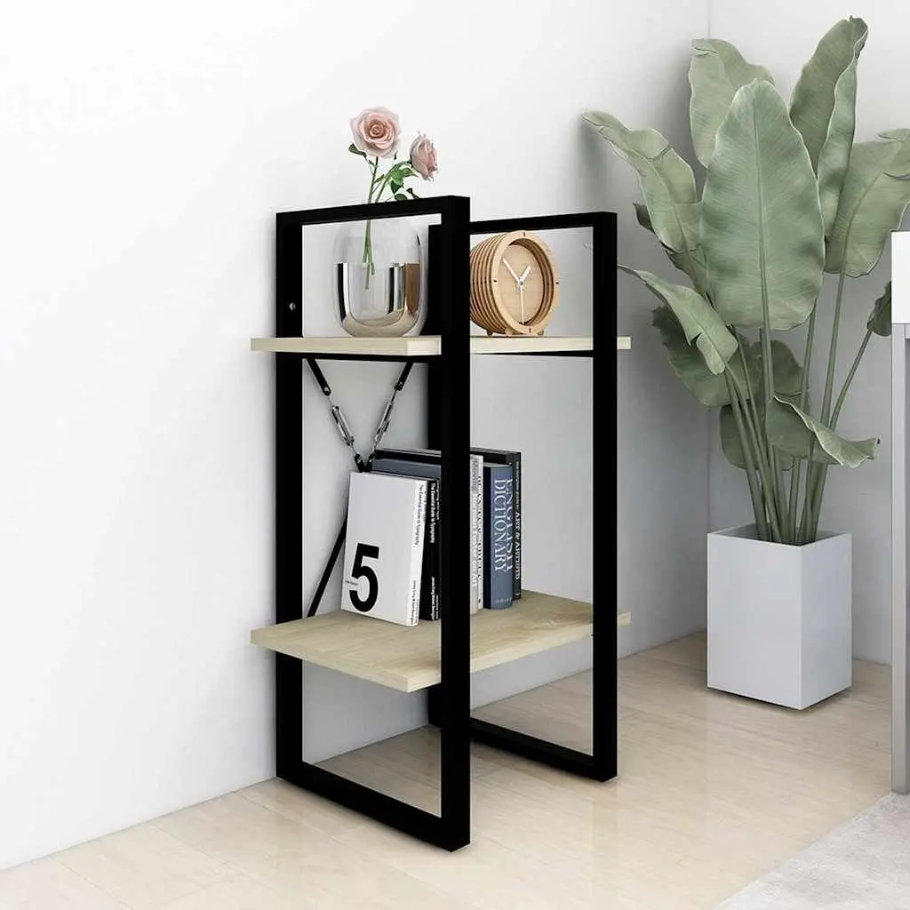 2-Tier Book Cabinet 40x30x70cm Brown Engineered Wood Standing Bookshelf
