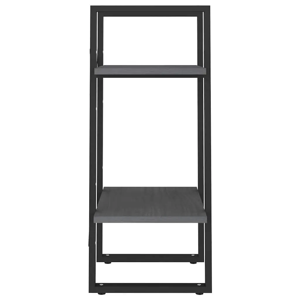 2-Tier Book Cabinet Grey 40x30x70 cm Solid Pine Wood Storage Bookshelf