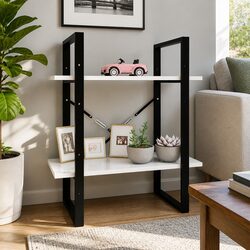 Stylish 2-Tier White Bookcase for Your Home