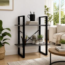 Enhance Your Space with a 2-Tier Grey Book Cabinet