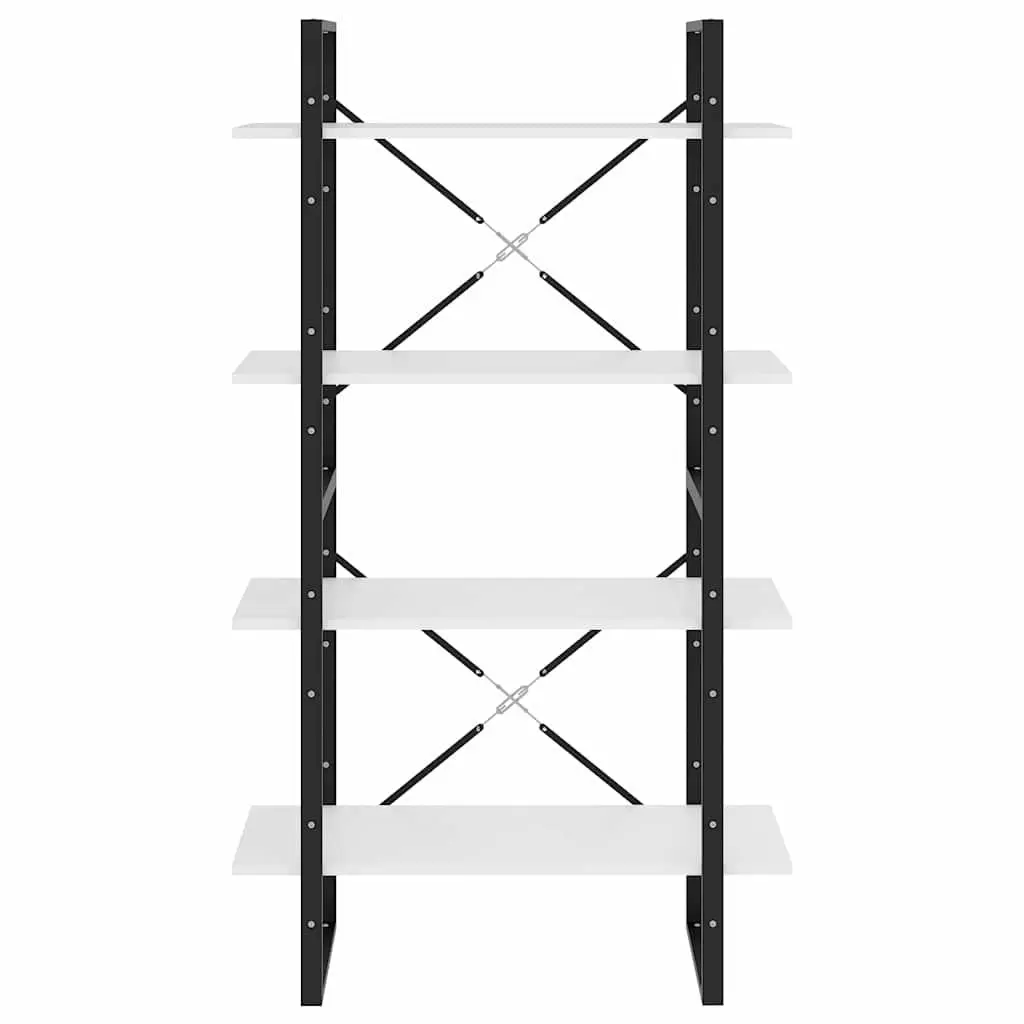 4-Tier Book Cabinet 80x30x140cm Engineered Wood White Storage Display Unit