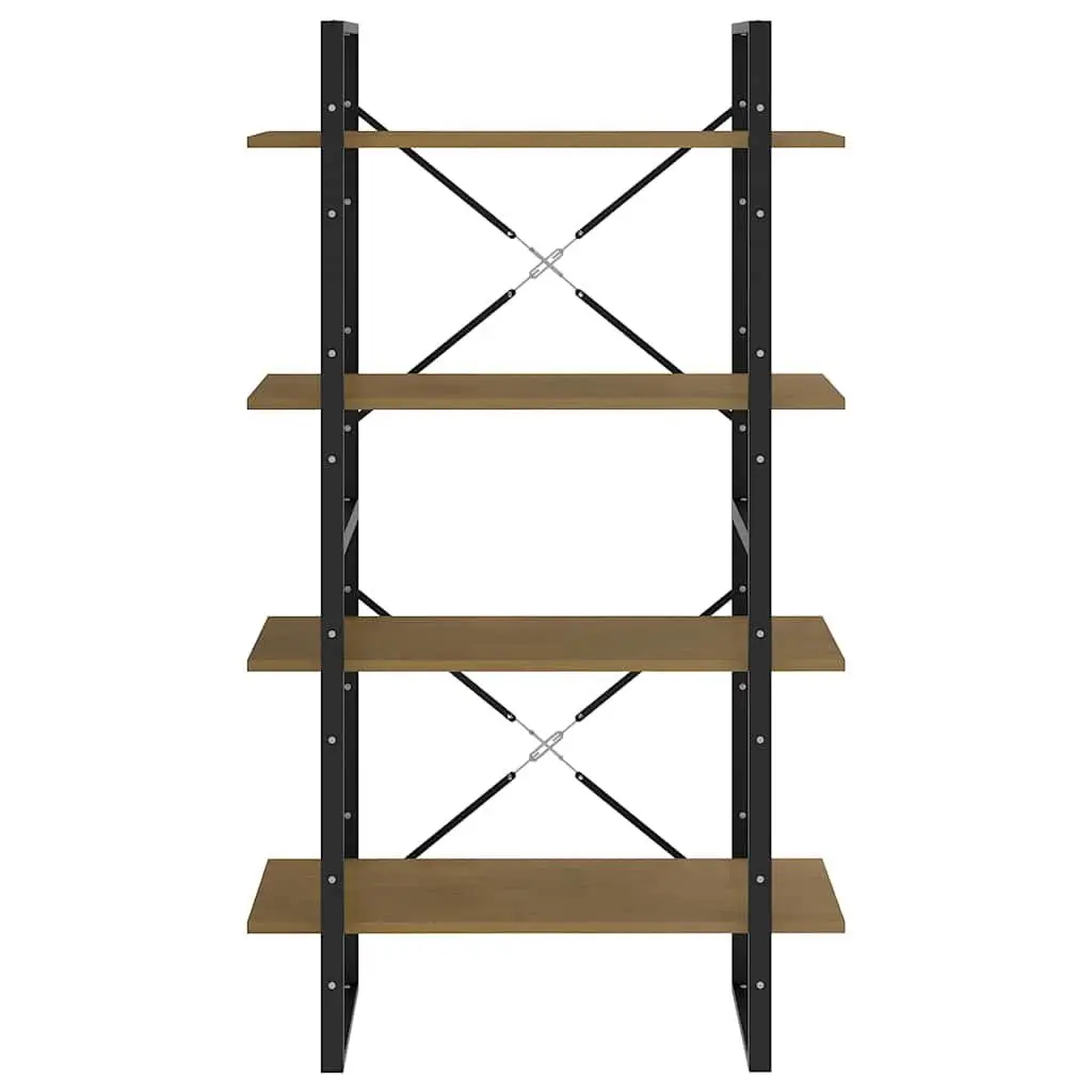 4-Tier Book Cabinet 80x30x140cm Solid Pine Wood Industrial Style Bookshelf Storage Display Stand