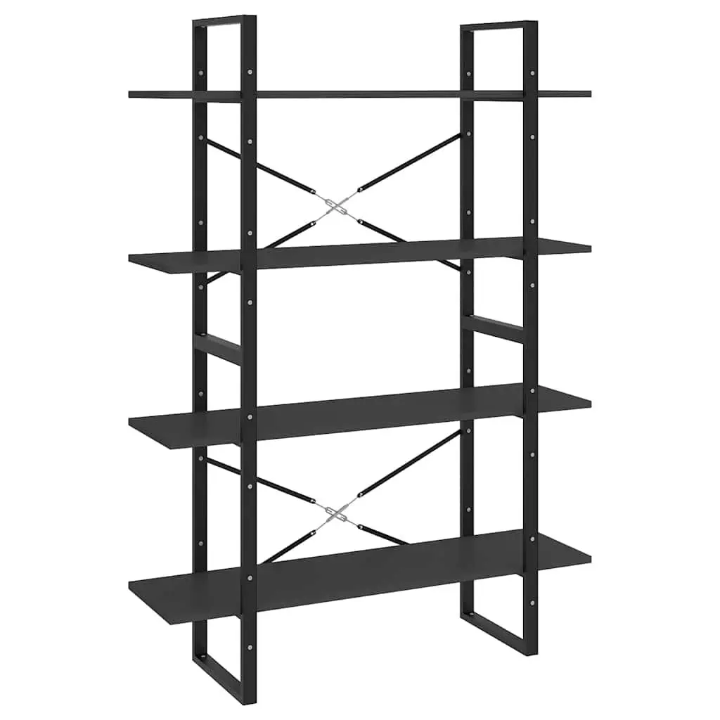 4-Tier Bookshelf Grey Storage Cabinet Modern Display Shelves Home Office