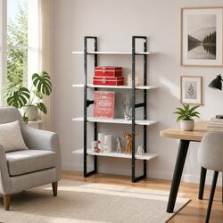 Versatile 4-Tier Book Shelf in White for Your Home
