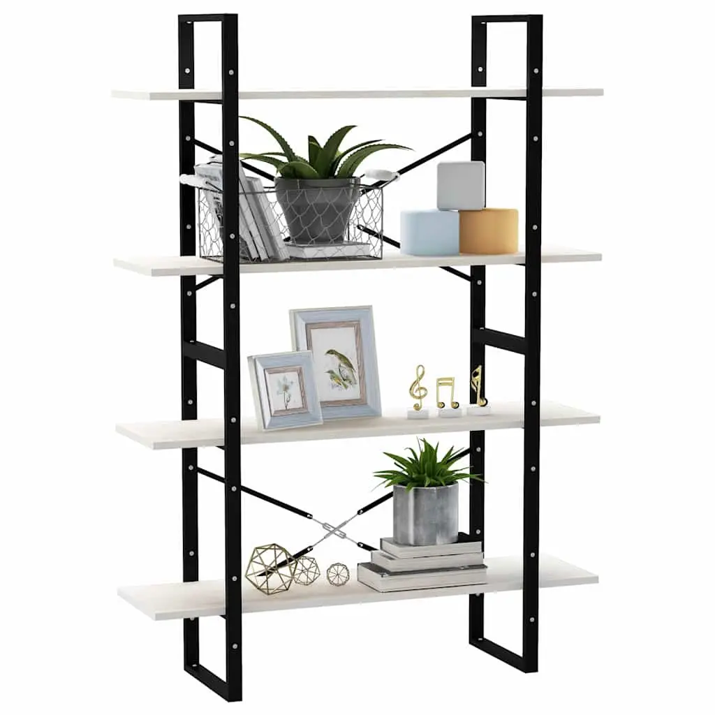 4 Tier Storage Display Unit White Solid Pine Wood Book Cabinet Stand Shelf