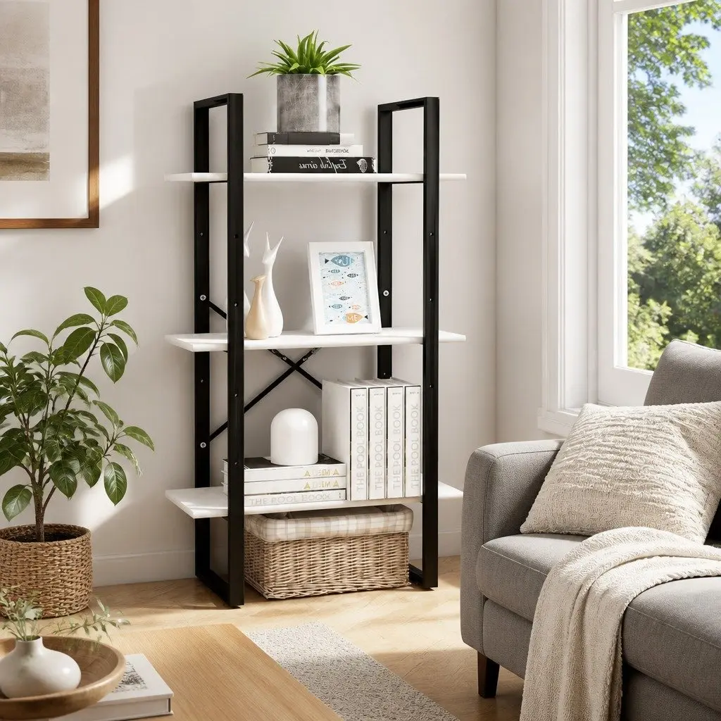 Storage Shelf 60cm White Solid Pine Wood Bookcase Display Stand