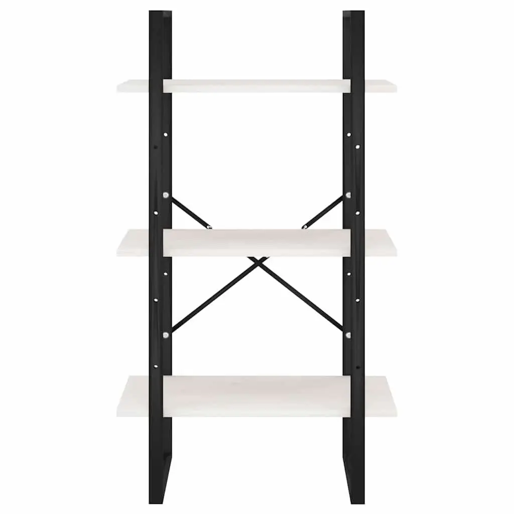 Storage Shelf 60cm White Solid Pine Wood Bookcase Display Stand