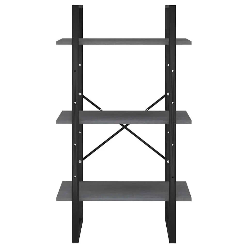 Storage Shelf 60x30x105 cm Grey Solid Pine Wood Bookcase Display Rack