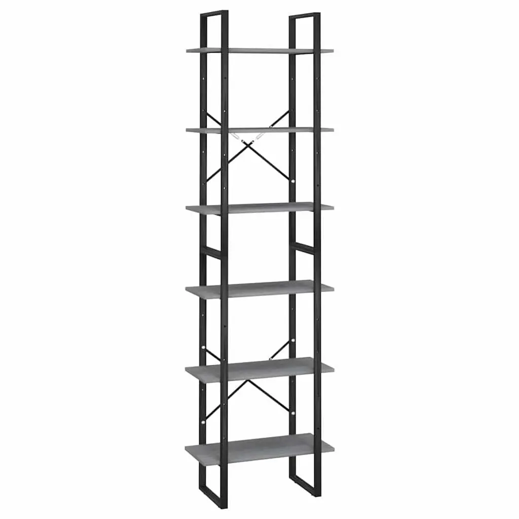 Storage Shelf 60x30x210cm Grey Solid Wood Pine Standing Bookcase Display Rack