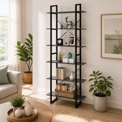 High Cabinet Grey 80x30x210cm Engineered Wood Bookcase Shelving Storage