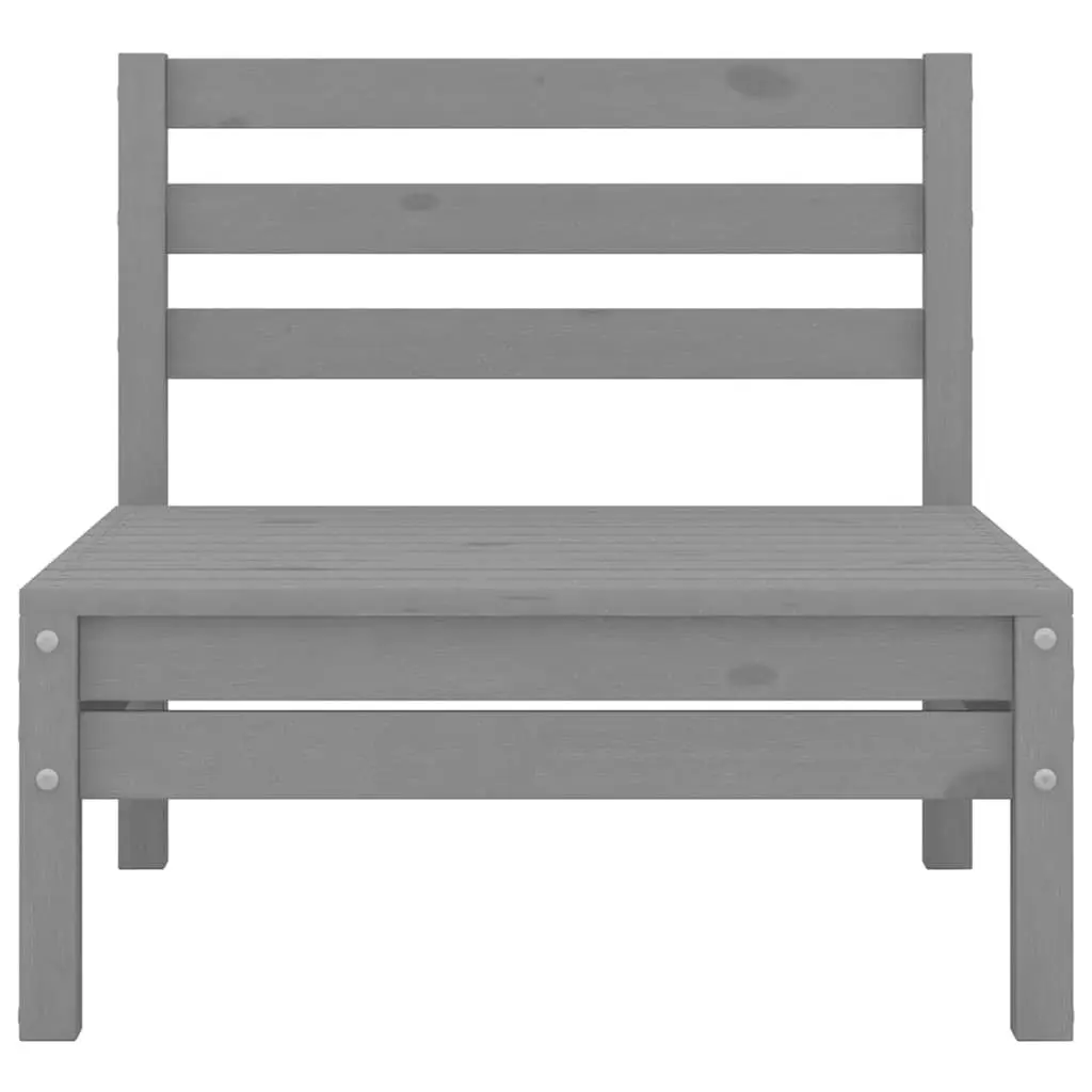 3 Piece Garden Lounge Set Solid Pinewood Patio Sofa Outdoor Furniture Grey
