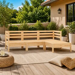 Rustic Charm 4 Piece Outdoor Lounge Set for Your Patio