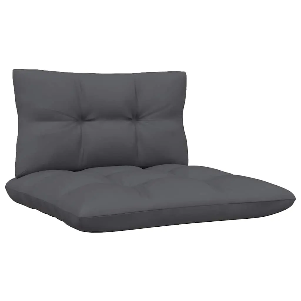 Modular Outdoor Sectional Sofa Unit Grey Pinewood Frame with Anthracite Cushions