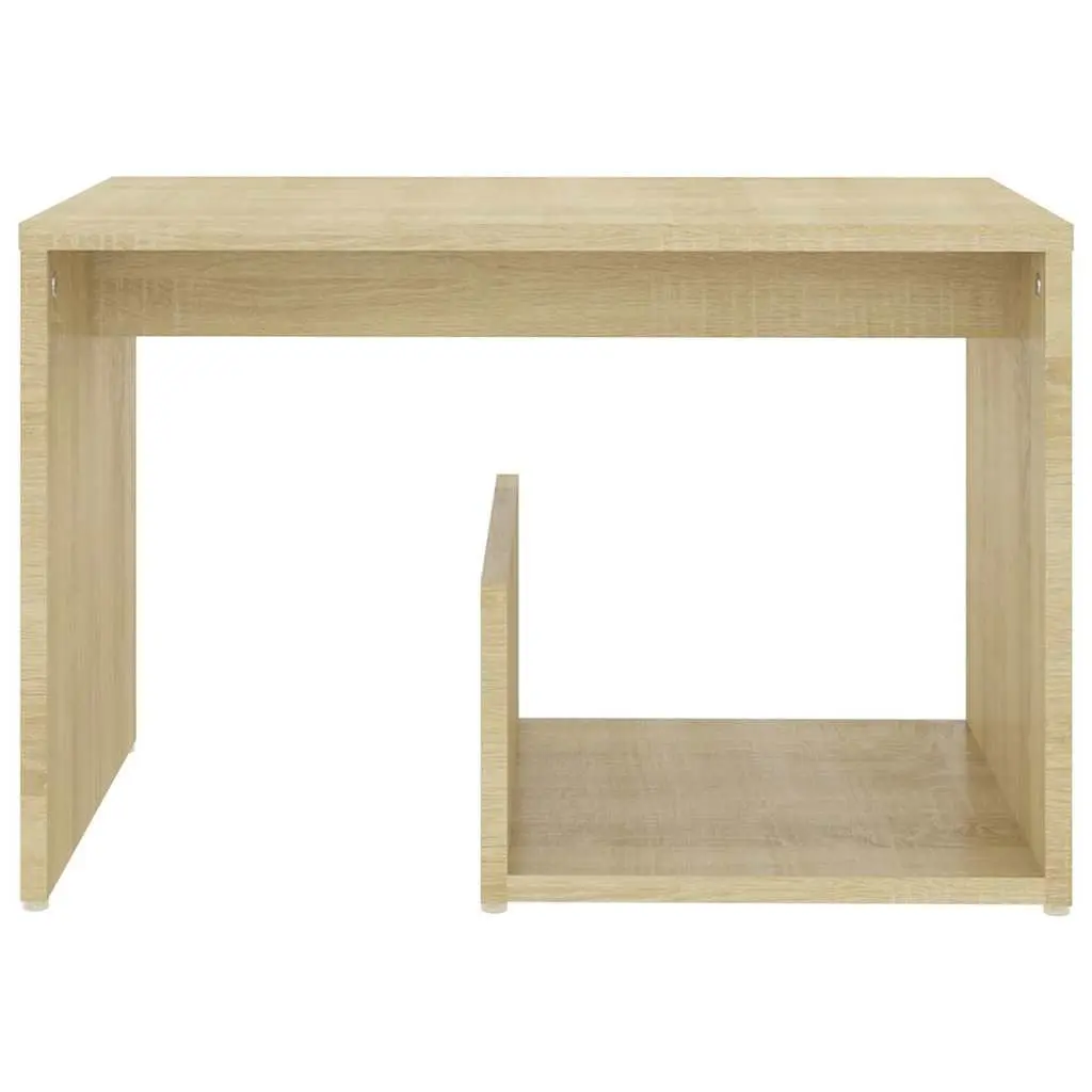 Side Table Brown Engineered Wood Open Storage Compartment Stable Top Surface