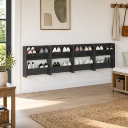 Grey Wall Mounted Shoe Cabinet for Organised Spaces