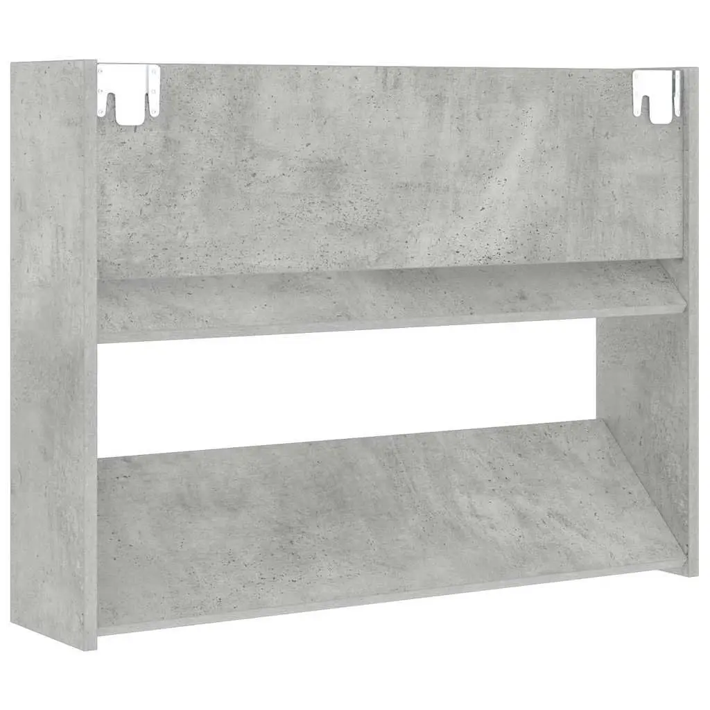 Wall Mounted Shoe Cabinet Grey 2 Tipping Shelves Space Saving