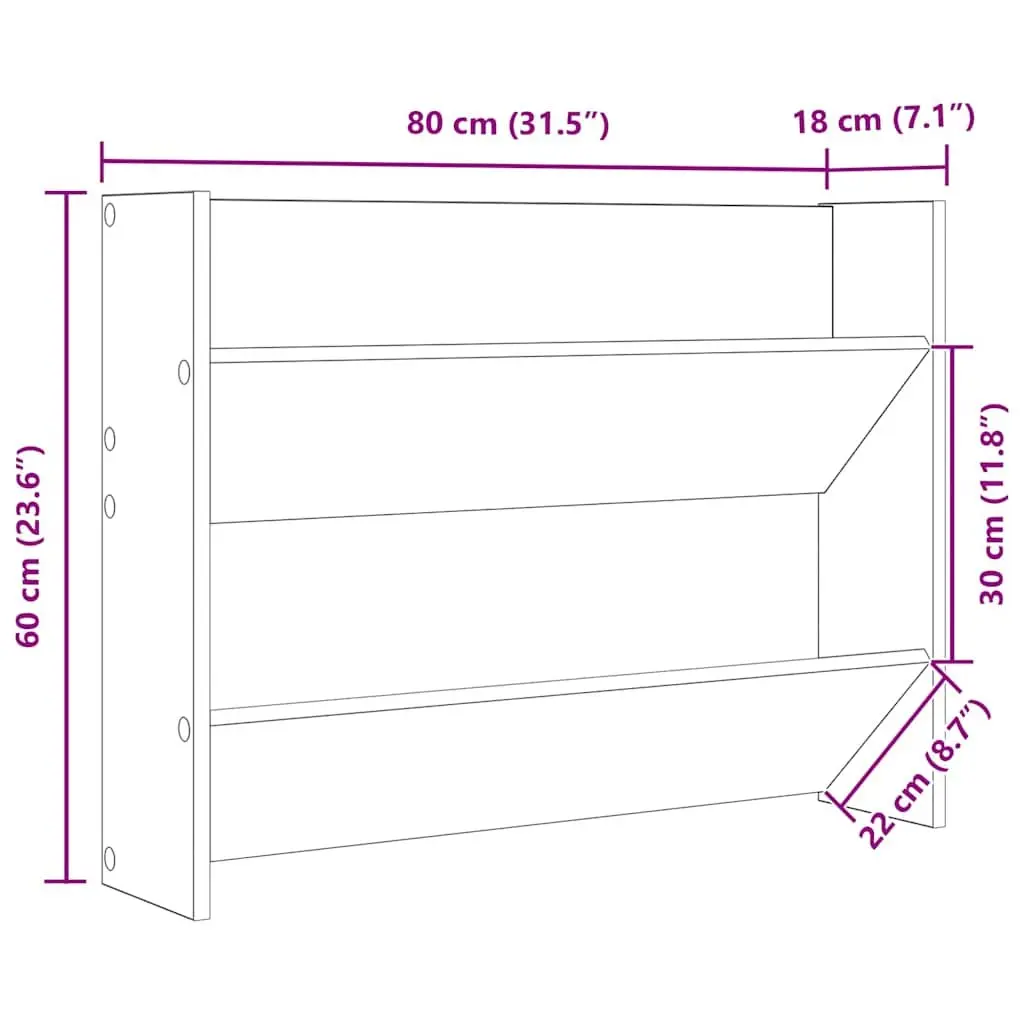 Wall Mounted Shoe Cabinet Grey 2 Tipping Shelves Space Saving