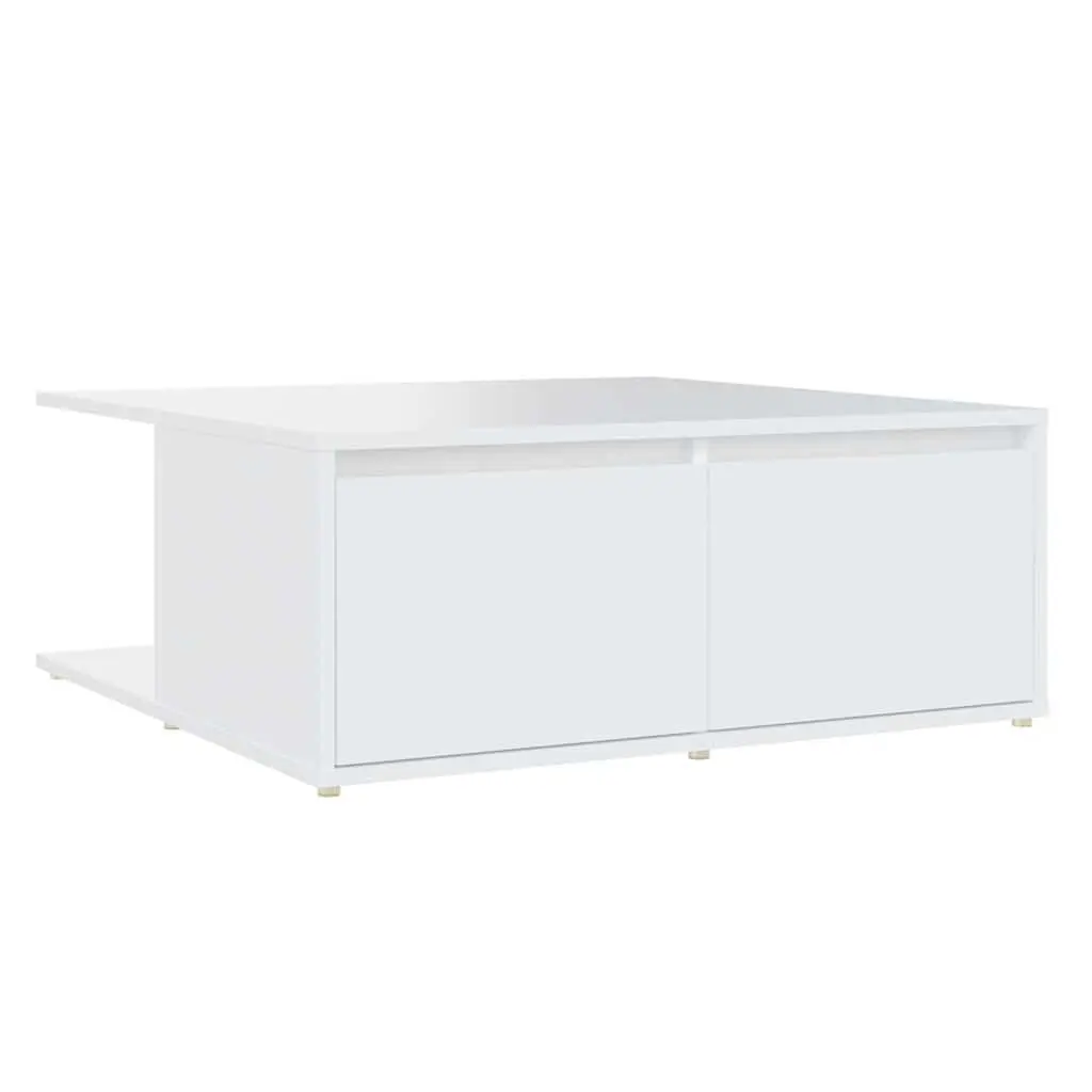 Coffee Table 80x80x31cm White with Storage Drawers and Compartments
