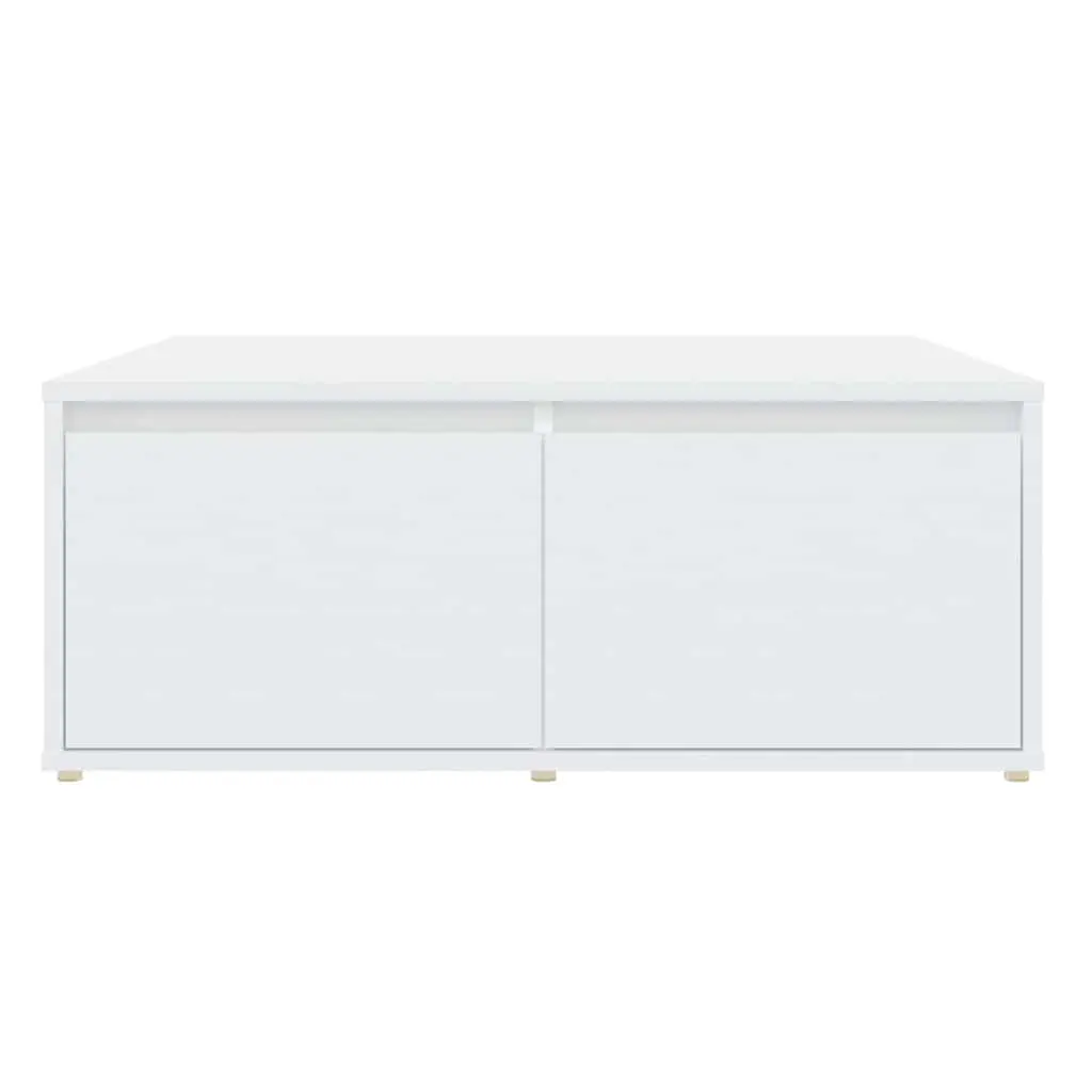 Coffee Table 80x80x31cm White with Storage Drawers and Compartments