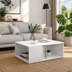 Contemporary White Coffee Table for Your Living Space