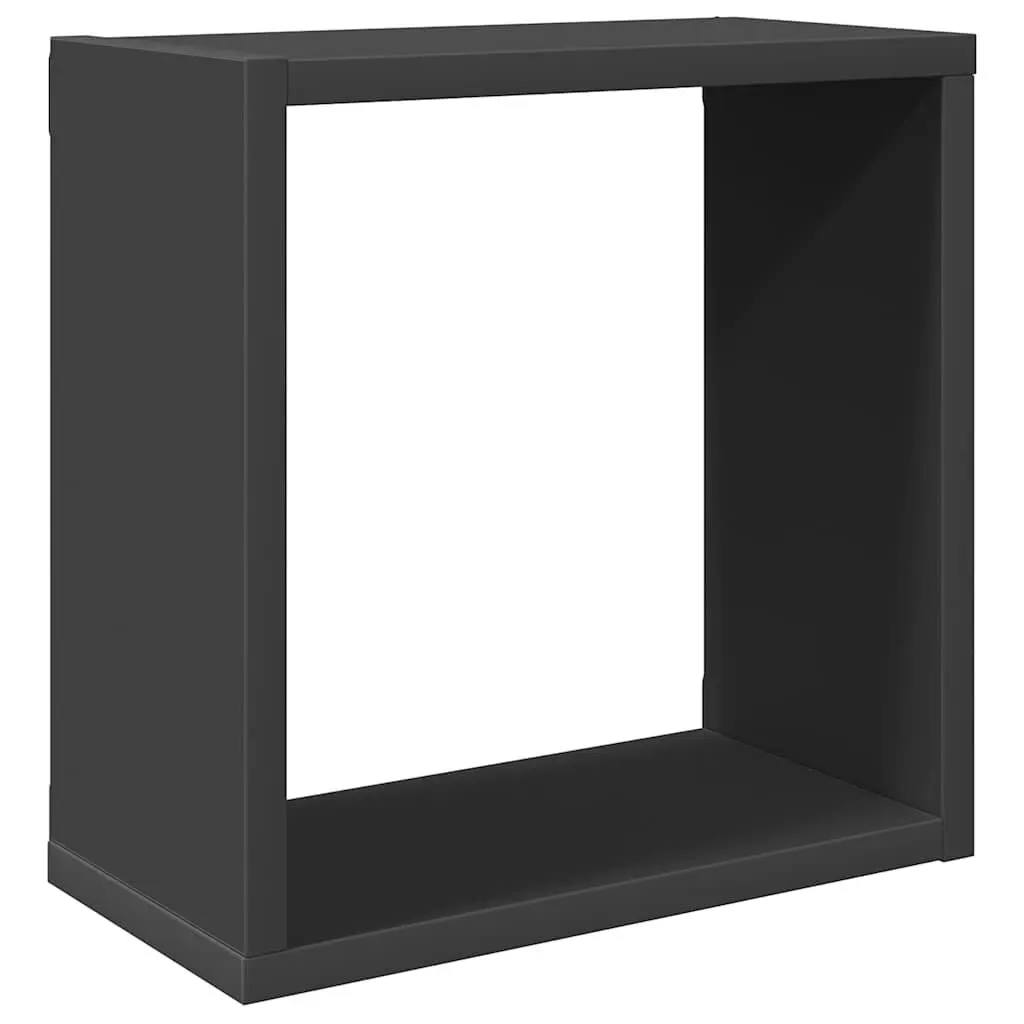 Wall Cube Shelves Set 6 pcs Floating Storage Display Organizer Grey